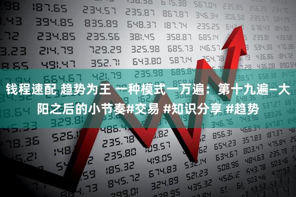 钱程速配 趋势为王 一种模式一万遍：第十九遍—大阳之后的小节奏#交易 #知识分享 #趋势